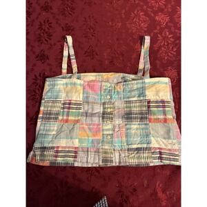 vtg lauren ralph lauren Women's Med Straps Crop Top Multi Color